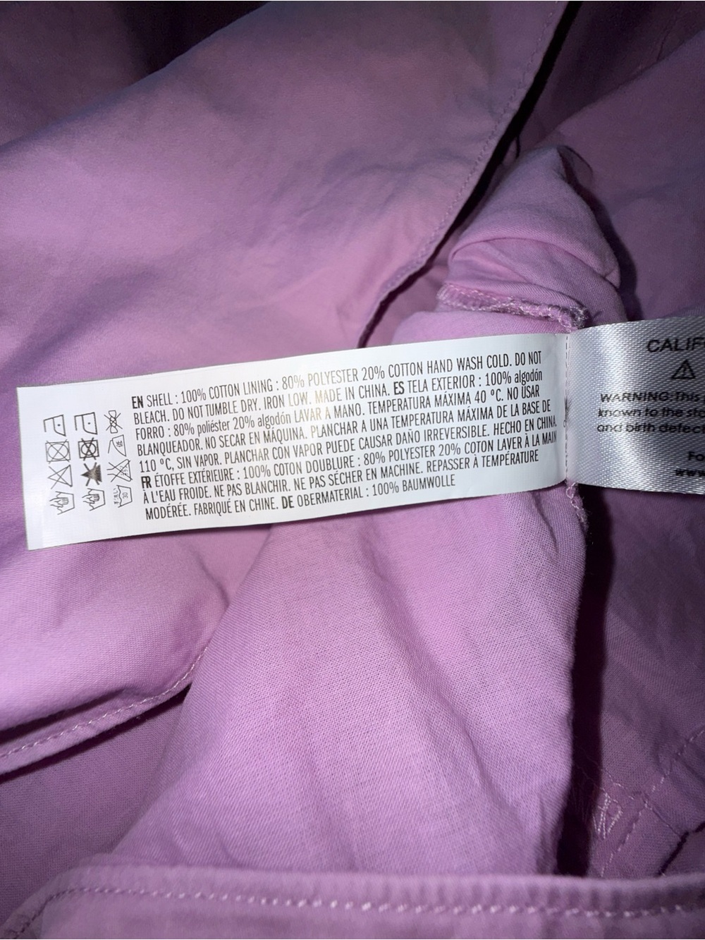 English Factory Cotton Puff-Sleeve Oversized Mini Collared Shirt Dress Lilac M - Picture 9 of 12